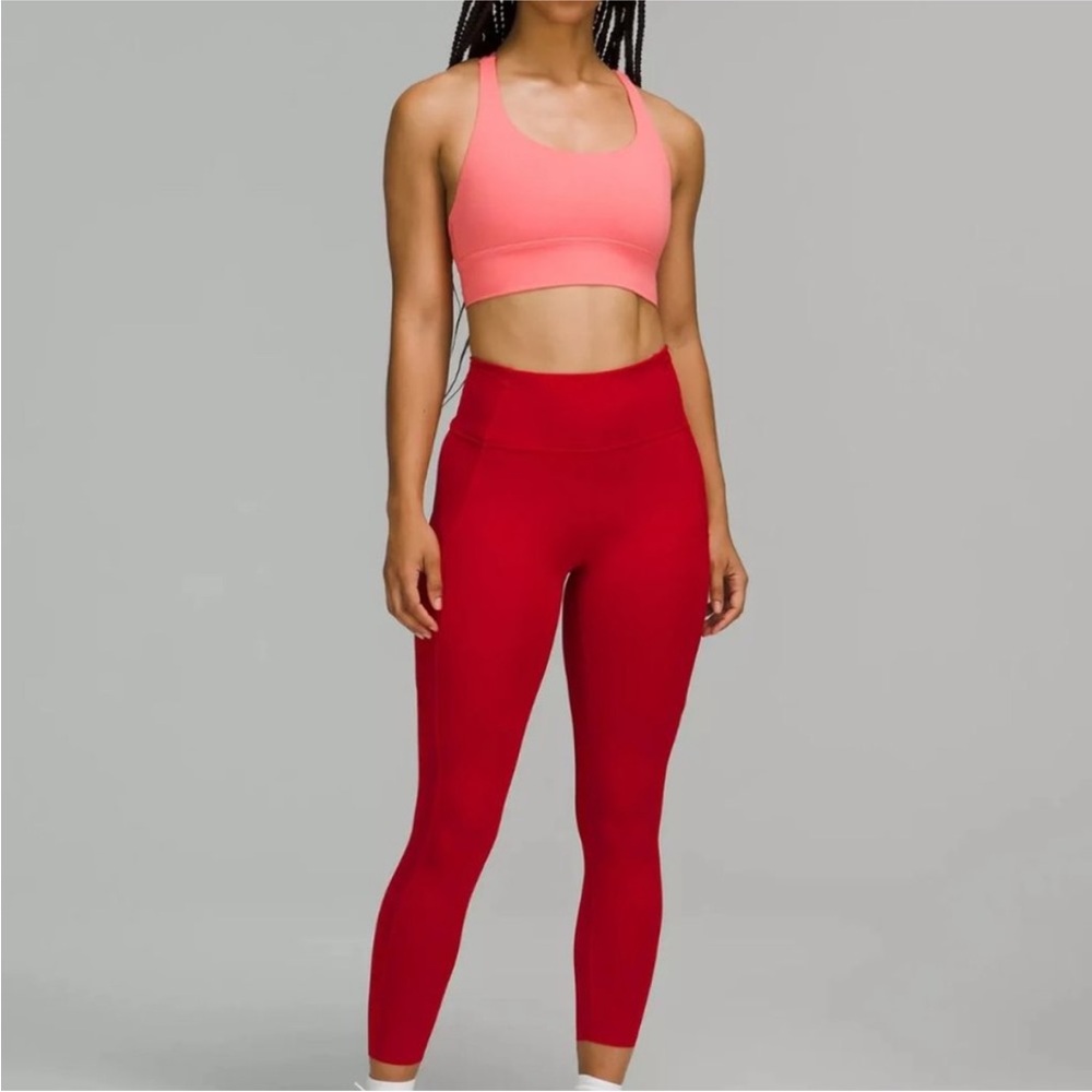 NWT lululemon fast and free HR tight 25" Dark Red Size 4